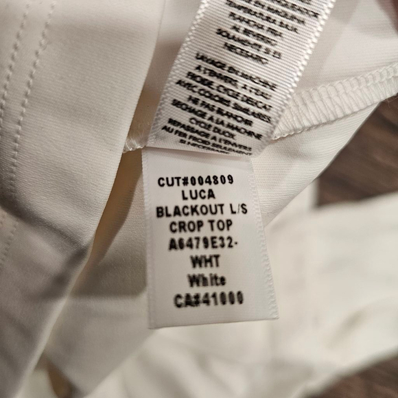 KORAL LUCA BLACKOUT LONG SLEEVE CROP TOP White Sz M - Picture 7 of 10